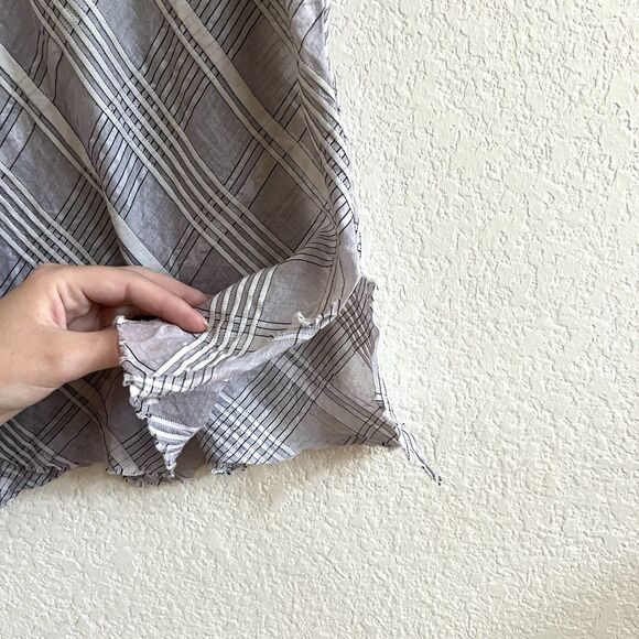 Robin Kaplan Silk Cotton Blend Textured Lagenlook Raw Hem Bias Cut Tank Top Sz 2 - Picture 7 of 9